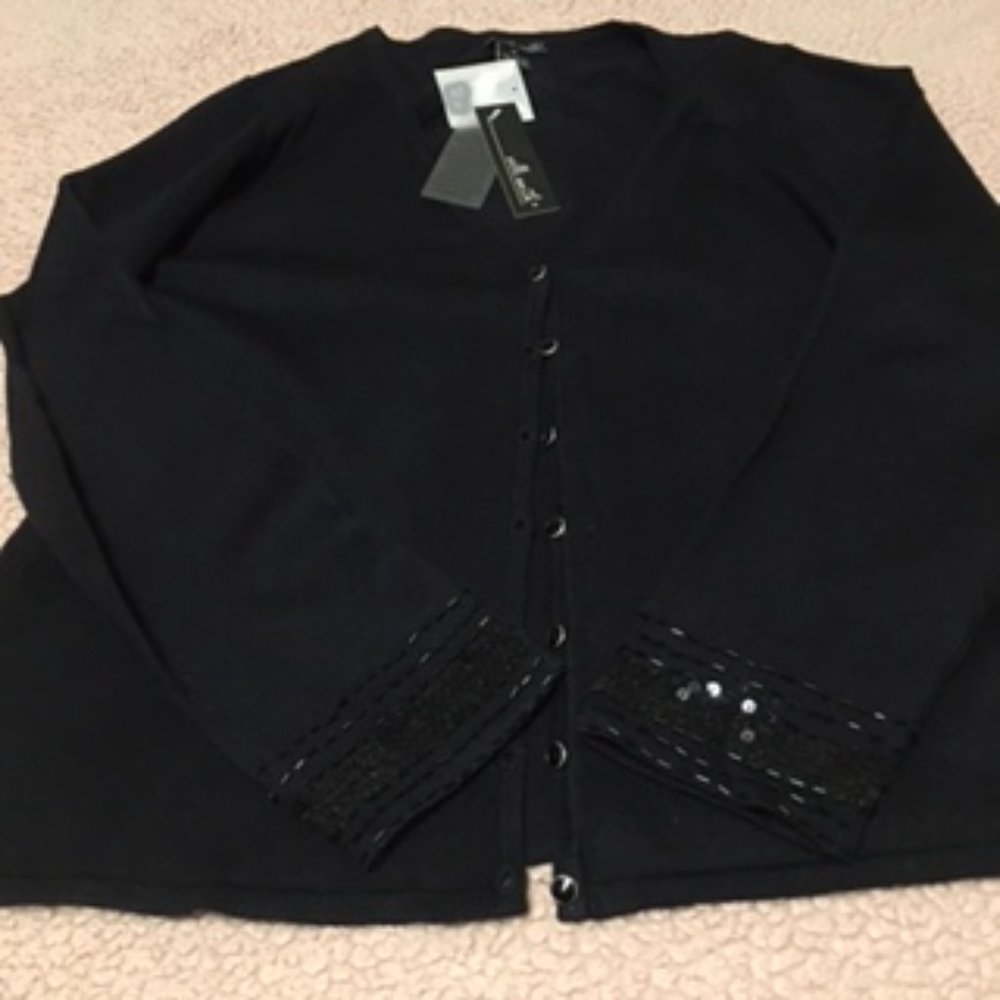 NWT Willi Smith Cardigan with touch of Beads on Sleeves  XL